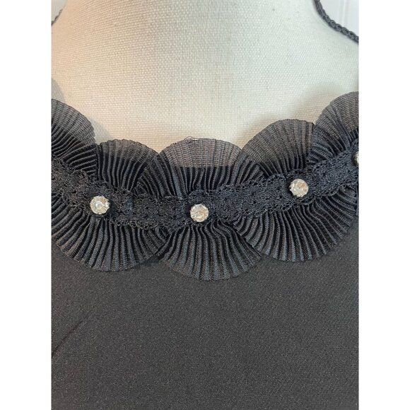 Sam Edelman Necklace Sheath Dress Size 6 Black Rhinestones Flirty Sophisticated - Picture 5 of 14